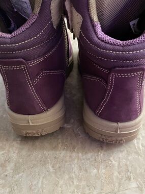 Steel Blue Purple Combat-Style Moto Boots